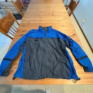 Columbia Vintage Mens Packable Windbreaker Jacket Collar Lined Blue XXL